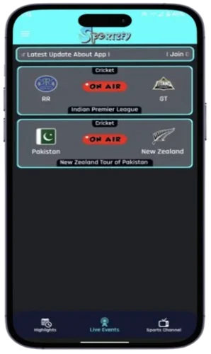 Sportzfy لائیو ایونٹس